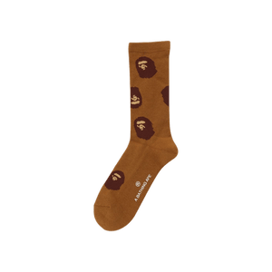 BAPE Ape Head Pattern Socks 'Brown'