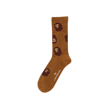 BAPE Ape Head Pattern Socks 'Brown'