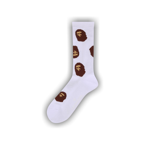 BAPE Ape Head Pattern Socks 'White'