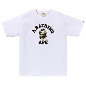 BAPE 1st Camo College Tee 'White/Yellow'