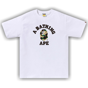 BAPE 1st Camo College Tee 'White/Yellow'
