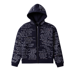 Who Decides War Scripture Zipper Hoodie 'Indigo'