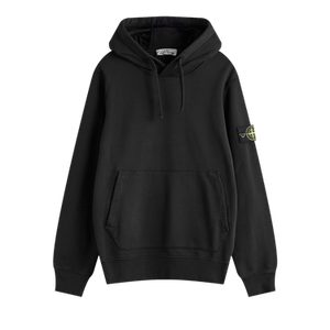 Stone Island Fleece Garment Dyed Hoodie 'Black'