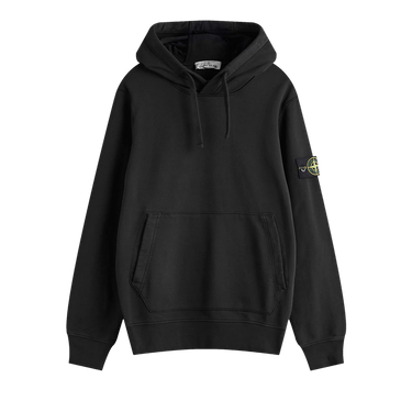 Stone Island Fleece Garment Dyed Hoodie 'Black'