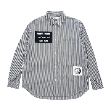 Undercover Patch Striped Shirt 'Black'