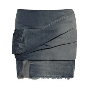 Rick Owens DRKSHDW Drape Denim Mini Skirt 'Washed Indigo'