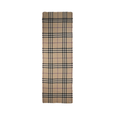 Burberry Large Check Gauze Scarf 'Sand/Lichen'