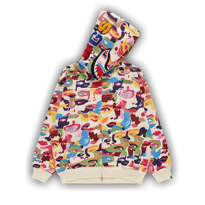 BAPE x KidSuper Camo Shark Full Zip Hoodie 'Multicolor'