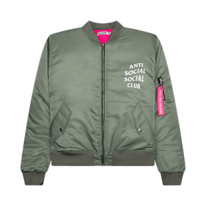 Anti Social Social Club Welcome To The Club MA1 Jacket 'Olive'