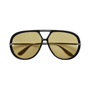 Bottega Veneta Classic Aviator Sunglasses 'Black/Silver/Yellow'