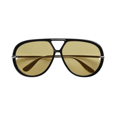Bottega Veneta Classic Aviator Sunglasses 'Black/Silver/Yellow'