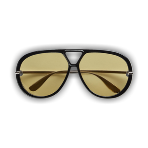Bottega Veneta Classic Aviator Sunglasses 'Black/Silver/Yellow'