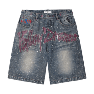 Vale Forever Iced Out Jorts 'Mid Blue'