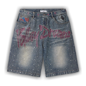 Vale Forever Iced Out Jorts 'Mid Blue'