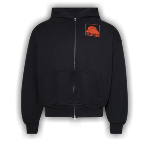 Rhude Moonlight Badge Full-Zip Hoodie 'Vintage Black'
