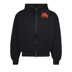 Rhude Moonlight Badge Full-Zip Hoodie 'Vintage Black'