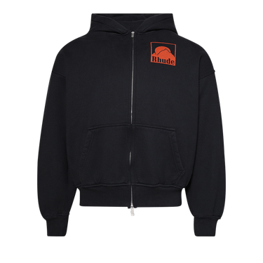 Rhude Moonlight Badge Full-Zip Hoodie 'Vintage Black'