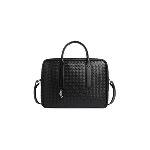 Bottega Veneta Leather Weekender Bag 'Black/Silver'