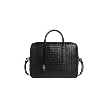 Bottega Veneta Leather Weekender Bag 'Black/Silver'