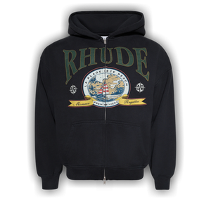 Rhude Monaco Regatta Full-Zip Hoodie 'Vintage Black'