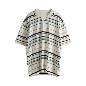 adidas x Wales Bonner Knit Polo T-Shirt 'Wonder White/Green/Blue Bird/Night Indigo'