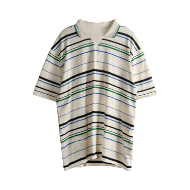 adidas x Wales Bonner Knit Polo T-Shirt 'Wonder White/Green/Blue Bird/Night Indigo'