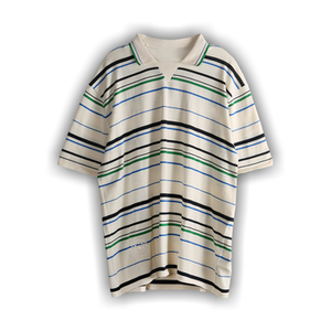 adidas x Wales Bonner Knit Polo T-Shirt 'Wonder White/Green/Blue Bird/Night Indigo'
