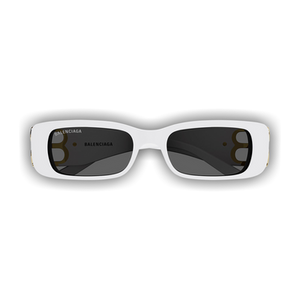 Balenciaga Rectangular Sunglasses 'White/Gold'