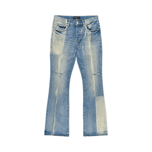 PURPLE BRAND Gaia Blowout Flare Jeans 'Mid Indigo'