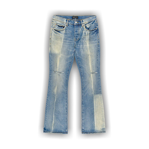 PURPLE BRAND Gaia Blowout Flare Jeans 'Mid Indigo'