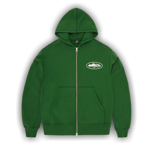 Corteiz Island Puff Print Zip Hoodie 'Green'