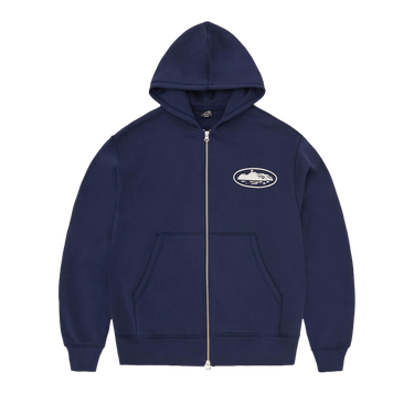 Corteiz Island Puff Print Zip Hoodie 'Navy'