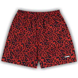 Pleasures Leopard Active Shorts 'Red'
