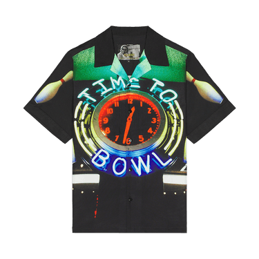 Pleasures Time Bowling Button Up Shirt 'Black'