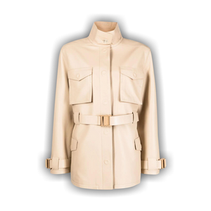 Off-White Cargo Leather Field Jacket 'Camel'