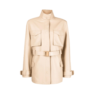 Off-White Cargo Leather Field Jacket 'Camel'