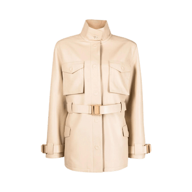 Off-White Cargo Leather Field Jacket 'Camel'