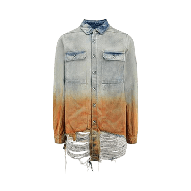 Rick Owens DRKSHDW Degrade Denim Outershirt 'Sky/Orange Degrade'