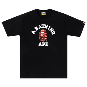 BAPE Palm Tree Camo College Tee 'Black/Red'
