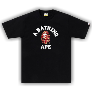 BAPE Palm Tree Camo College Tee 'Black/Red'