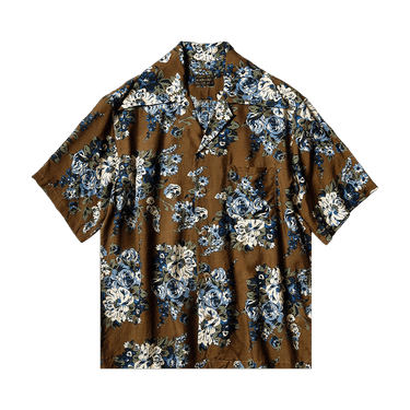 Kapital Silk Rayon Champetre Maria Wrangle Collar Aloha Shirt 'Brown Khaki'
