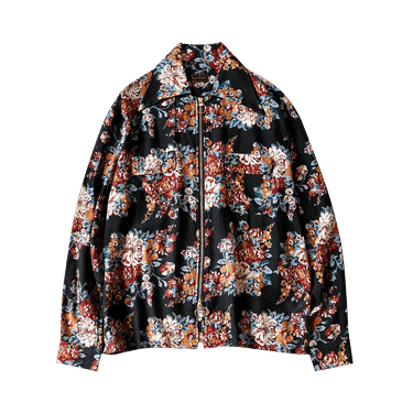 Kapital Silk Rayon Champetre Maria Drizzle Open Collar Shirt 'Black'
