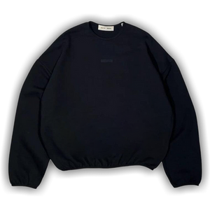 Fear of God Essentials Modern Fit Fleece Crewneck 'Jet Black'
