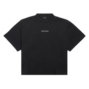 Balenciaga Back Cropped T-Shirt 'Black/White'