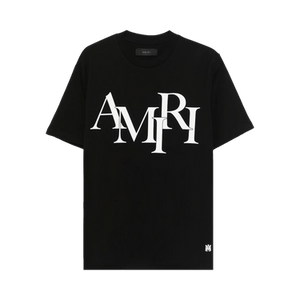 Amiri Staggered Logo Tee 'Black'