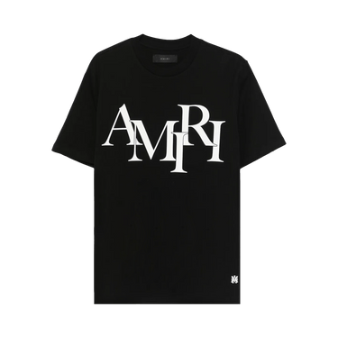 Amiri Staggered Logo Tee 'Black'