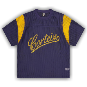 Corteiz Open Mesh Panel Jersey 'Navy/Yellow'