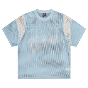 Corteiz Open Mesh Panel Jersey 'Baby Blue/White'