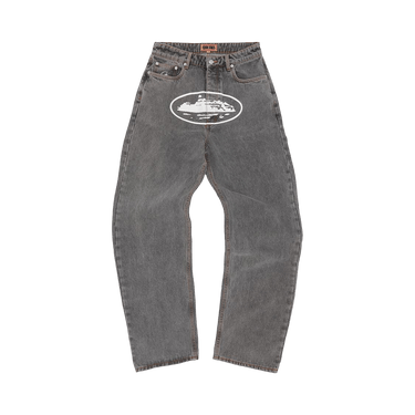 Corteiz Island Baggy Jeans 'Light Grey'