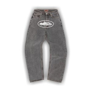 Corteiz Island Baggy Jeans 'Light Grey'